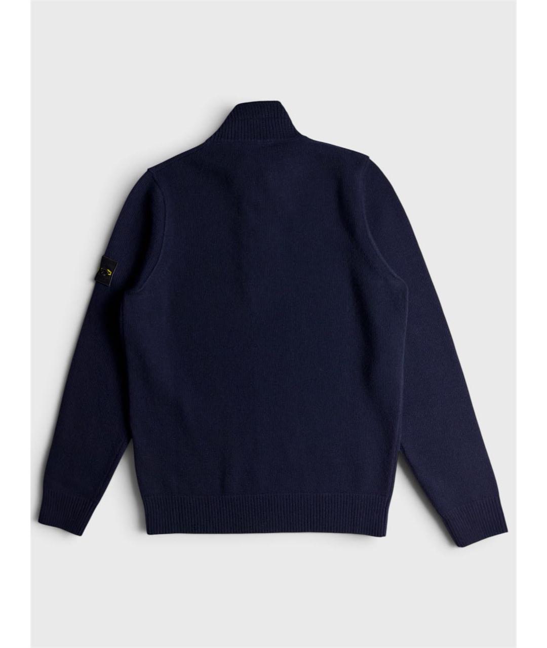 STONE ISLAND Темно-синий шерстяной джемпер / свитер, фото 2