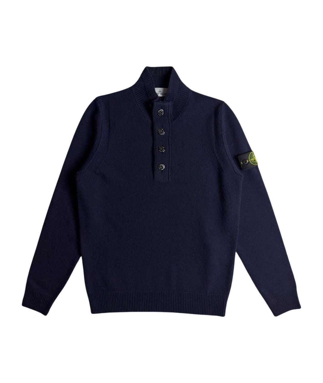 STONE ISLAND Темно-синий шерстяной джемпер / свитер, фото 1