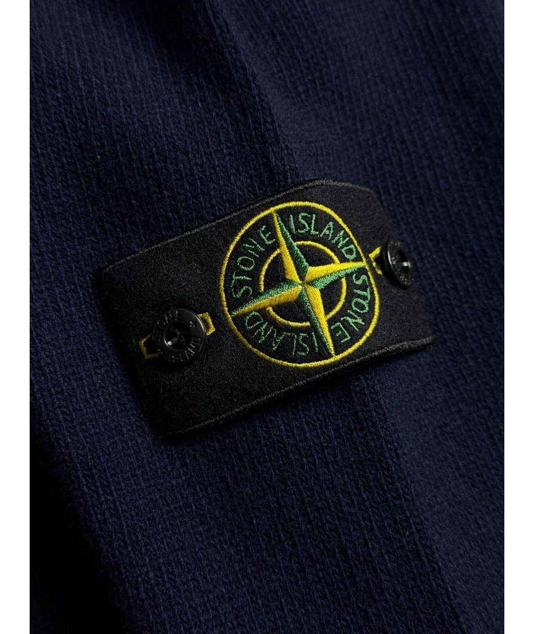 STONE ISLAND Темно-синий шерстяной джемпер / свитер, фото 4