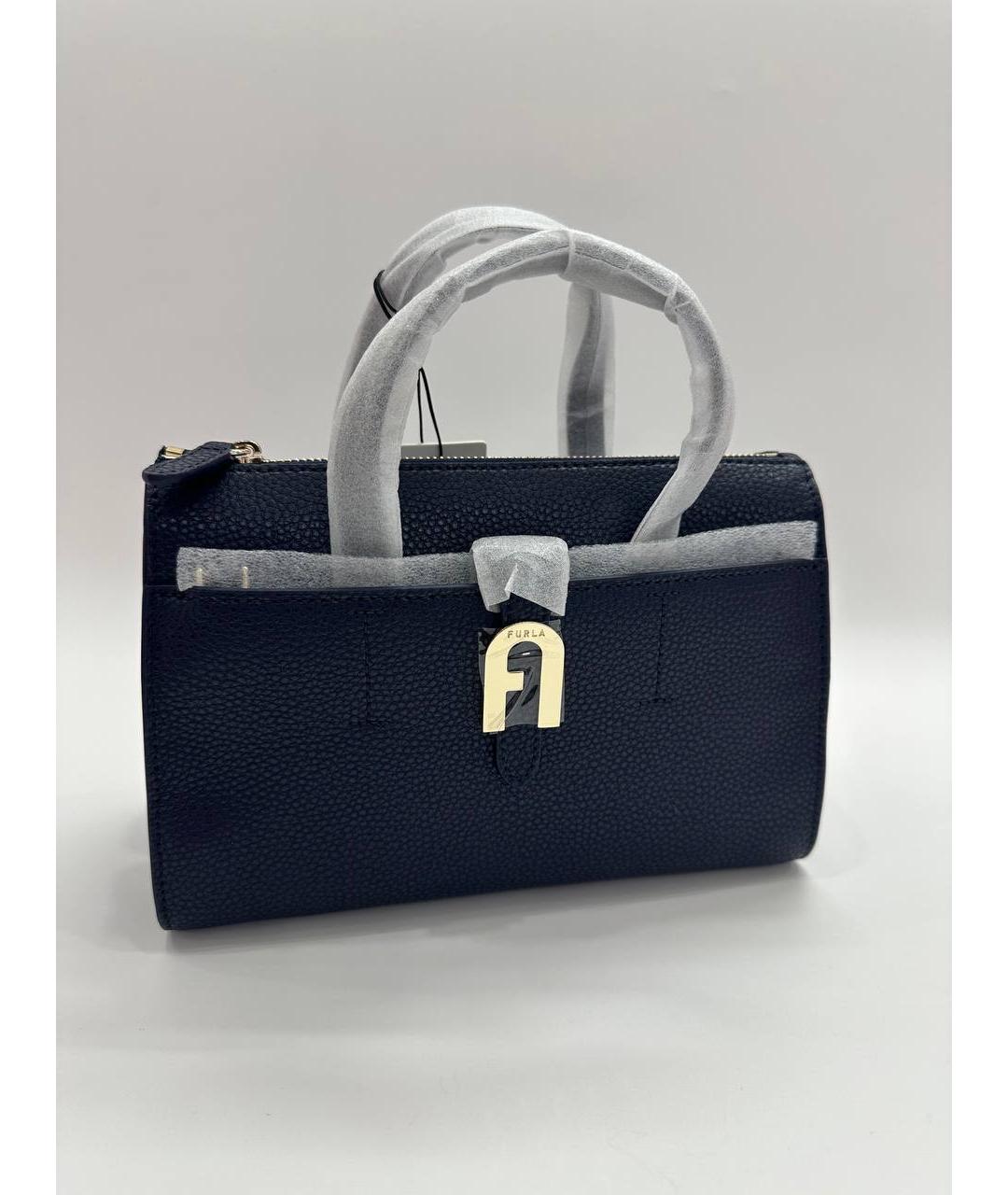 FURLA Темно-синяя кожаная сумка через плечо, фото 9