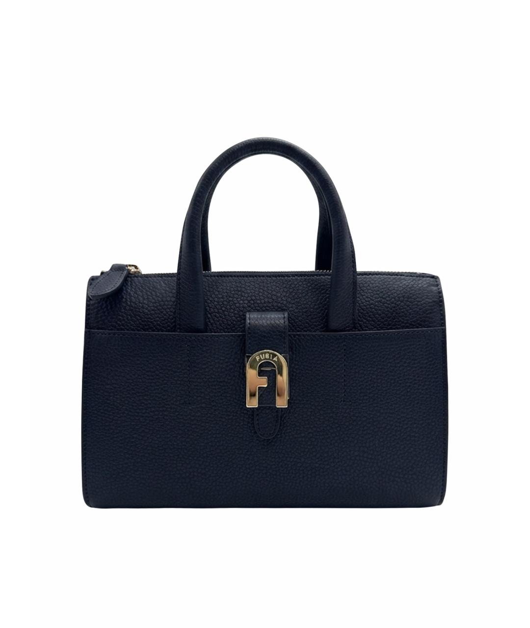 FURLA Темно-синяя кожаная сумка через плечо, фото 1