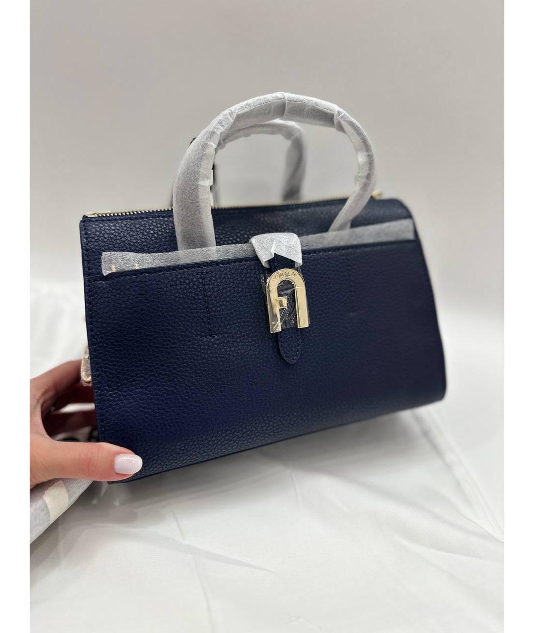 FURLA Темно-синяя кожаная сумка через плечо, фото 5