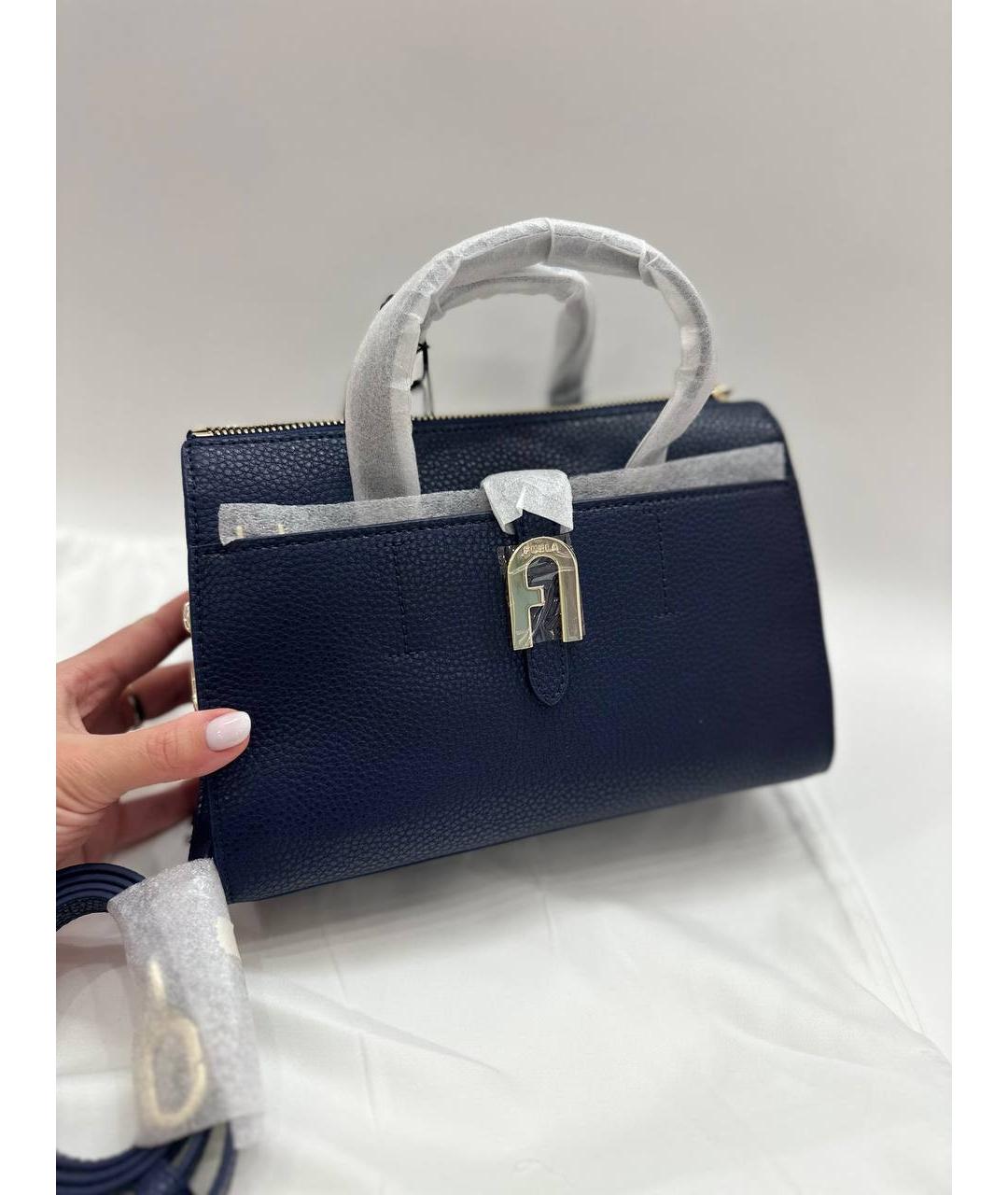 FURLA Темно-синяя кожаная сумка через плечо, фото 3