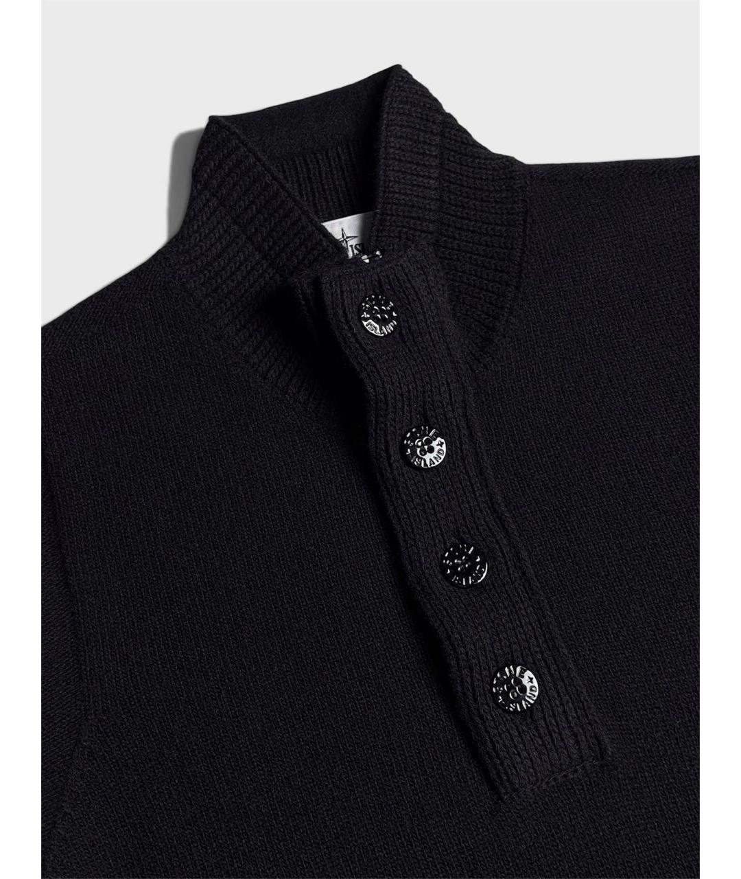 STONE ISLAND Черный шерстяной джемпер / свитер, фото 3