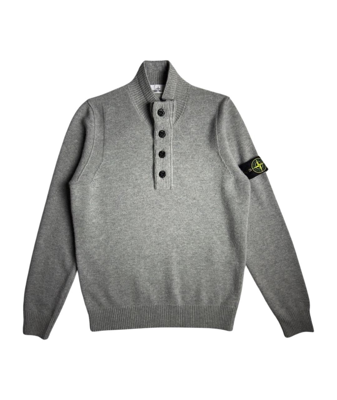 STONE ISLAND Серый шерстяной джемпер / свитер, фото 1