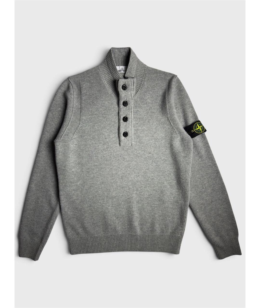 STONE ISLAND Серый шерстяной джемпер / свитер, фото 6