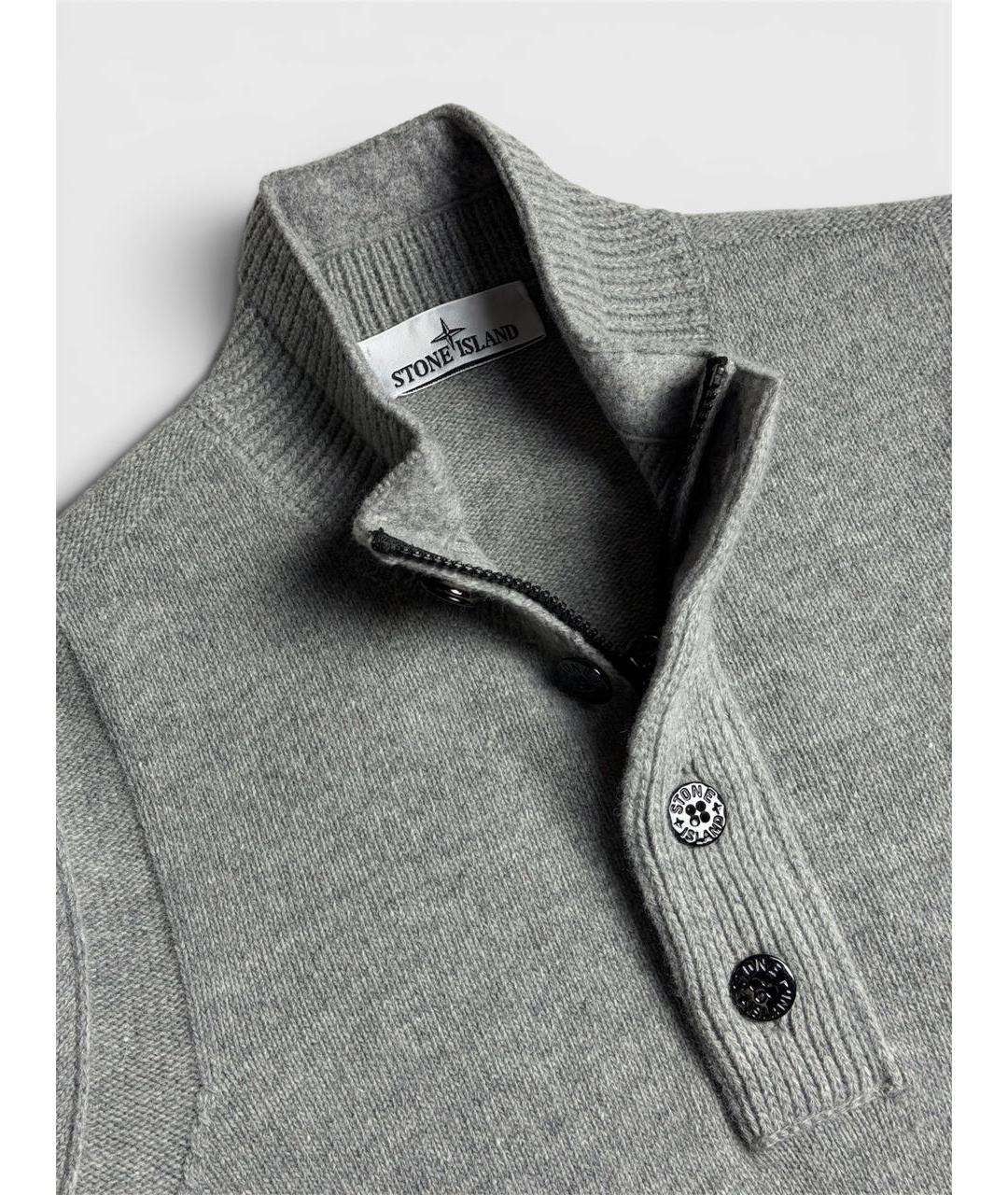 STONE ISLAND Серый шерстяной джемпер / свитер, фото 3
