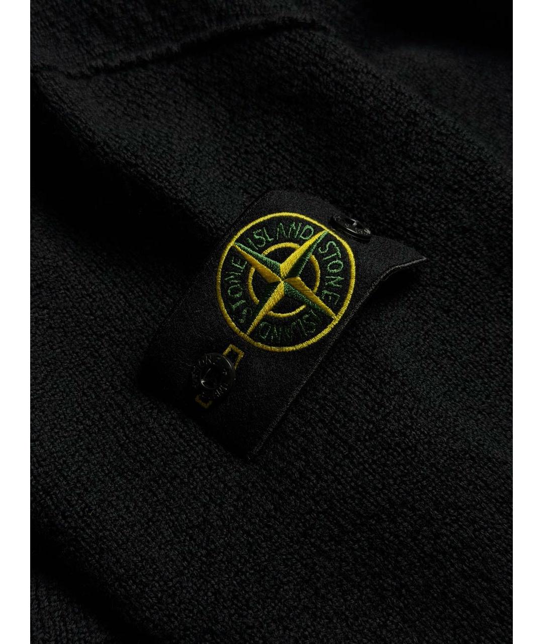STONE ISLAND Черный шерстяной кардиган, фото 4