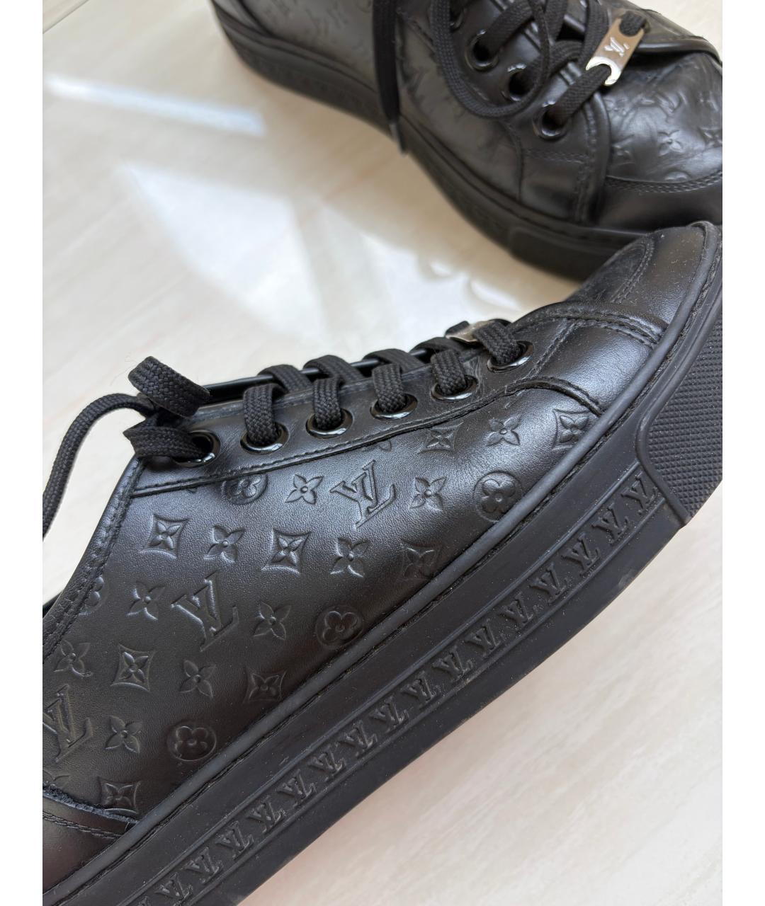LOUIS VUITTON Черные кожаные кеды, фото 2