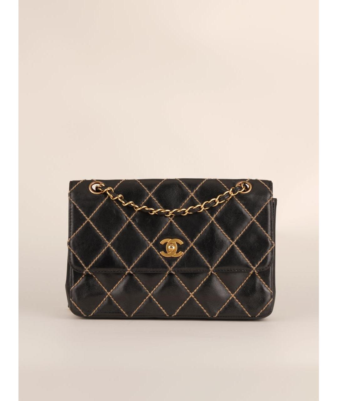 CHANEL Черная кожаная сумка через плечо, фото 3