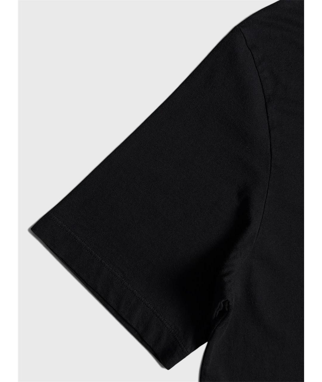 STONE ISLAND Черная хлопковая футболка, фото 4
