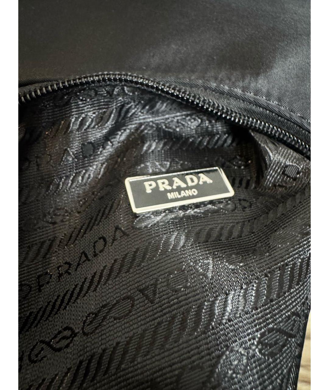 PRADA Черная нейлоновая сумка с короткими ручками, фото 4