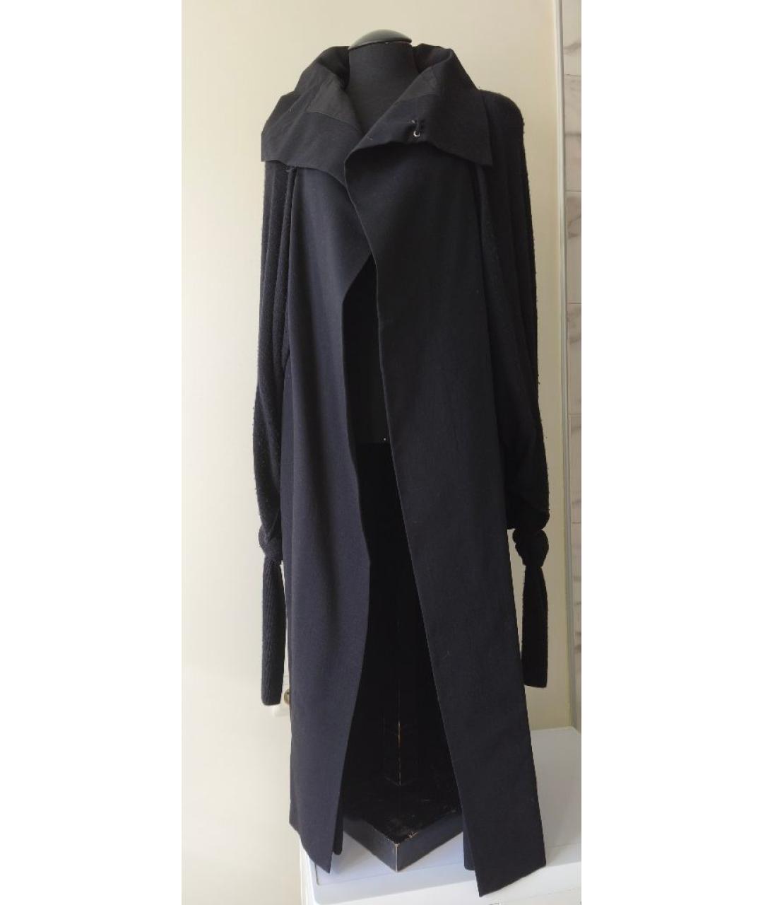 RICK OWENS Черное шерстяное пальто, фото 10