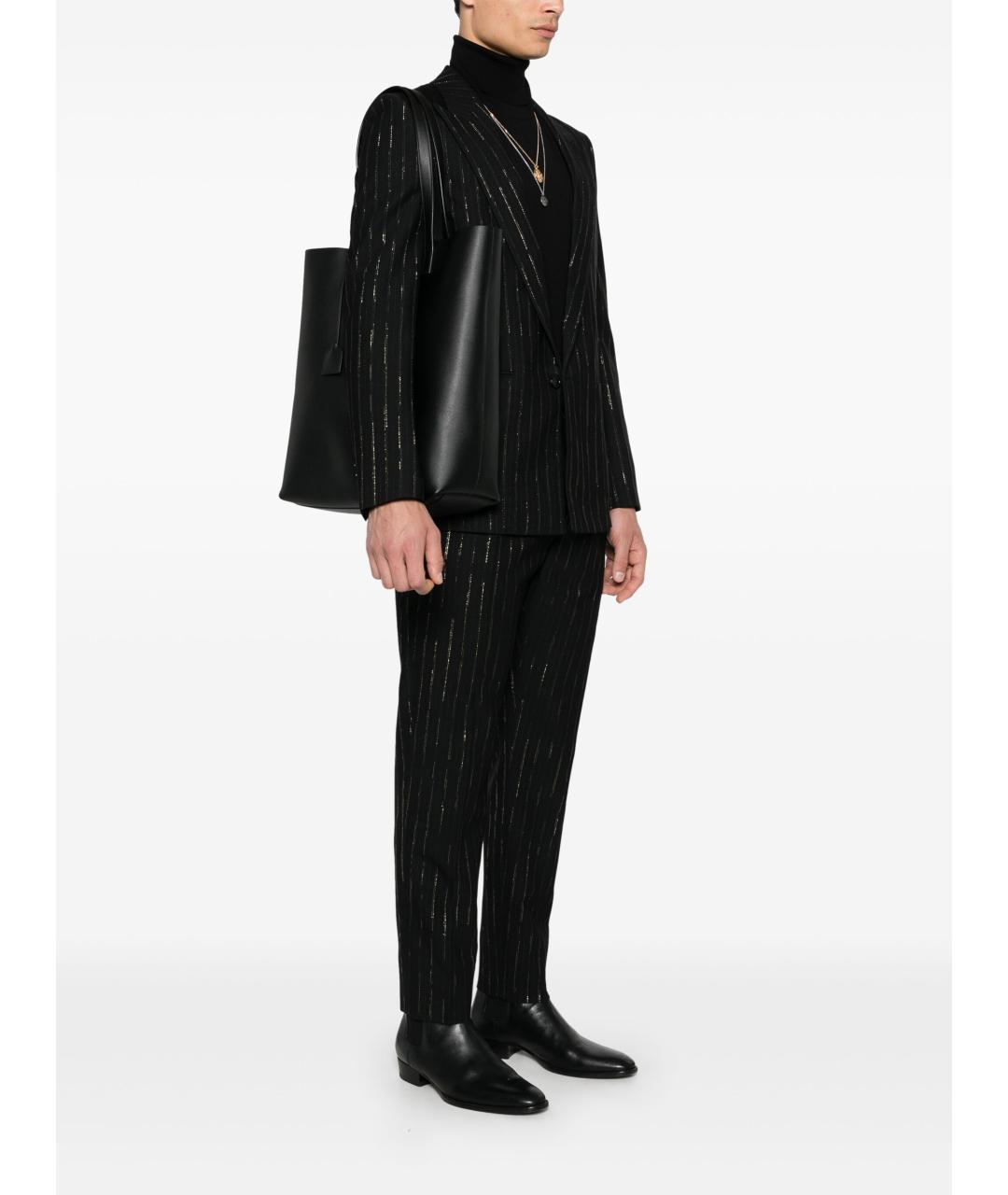SAINT LAURENT Черная кожаная сумка на плечо, фото 4