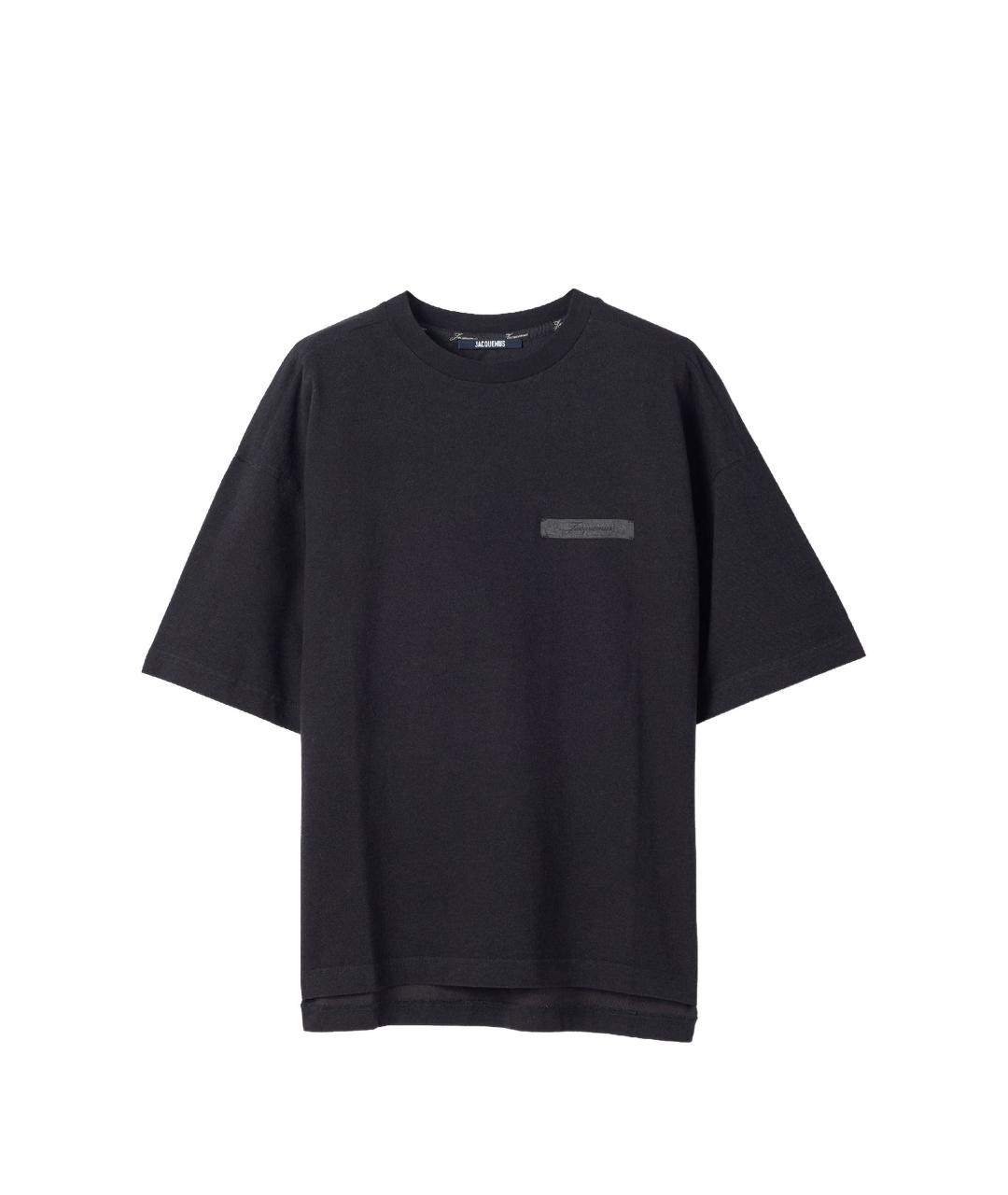 JACQUEMUS Серая хлопковая футболка, фото 1
