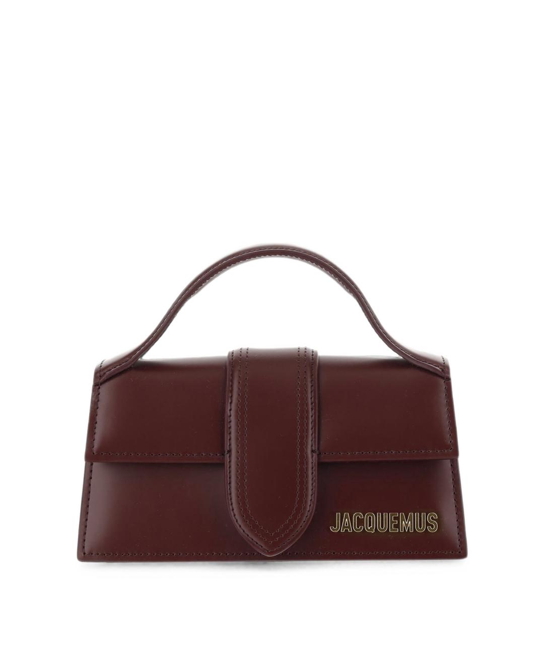 JACQUEMUS Бордовая кожаная сумка с короткими ручками, фото 1