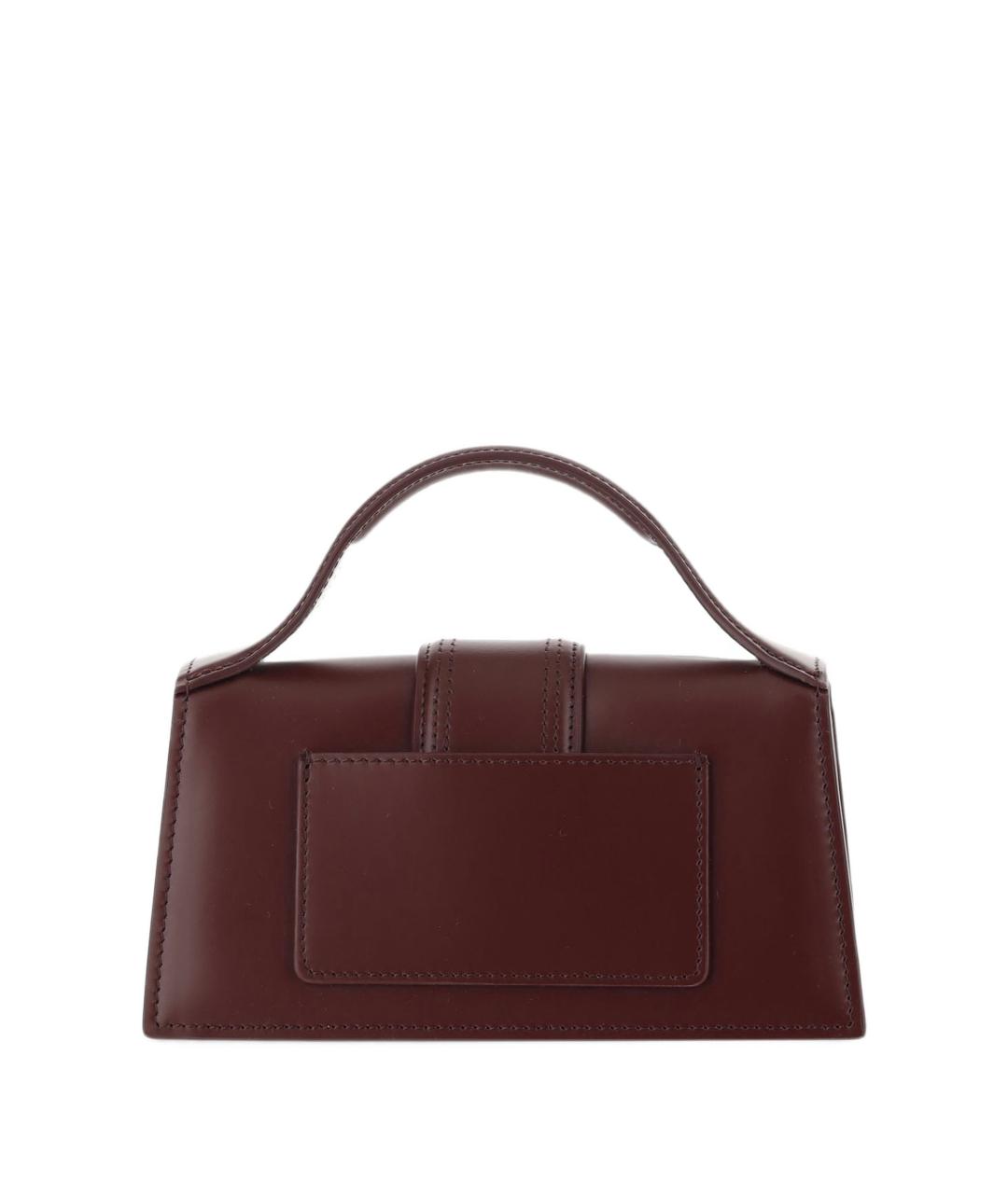 JACQUEMUS Бордовая кожаная сумка с короткими ручками, фото 3