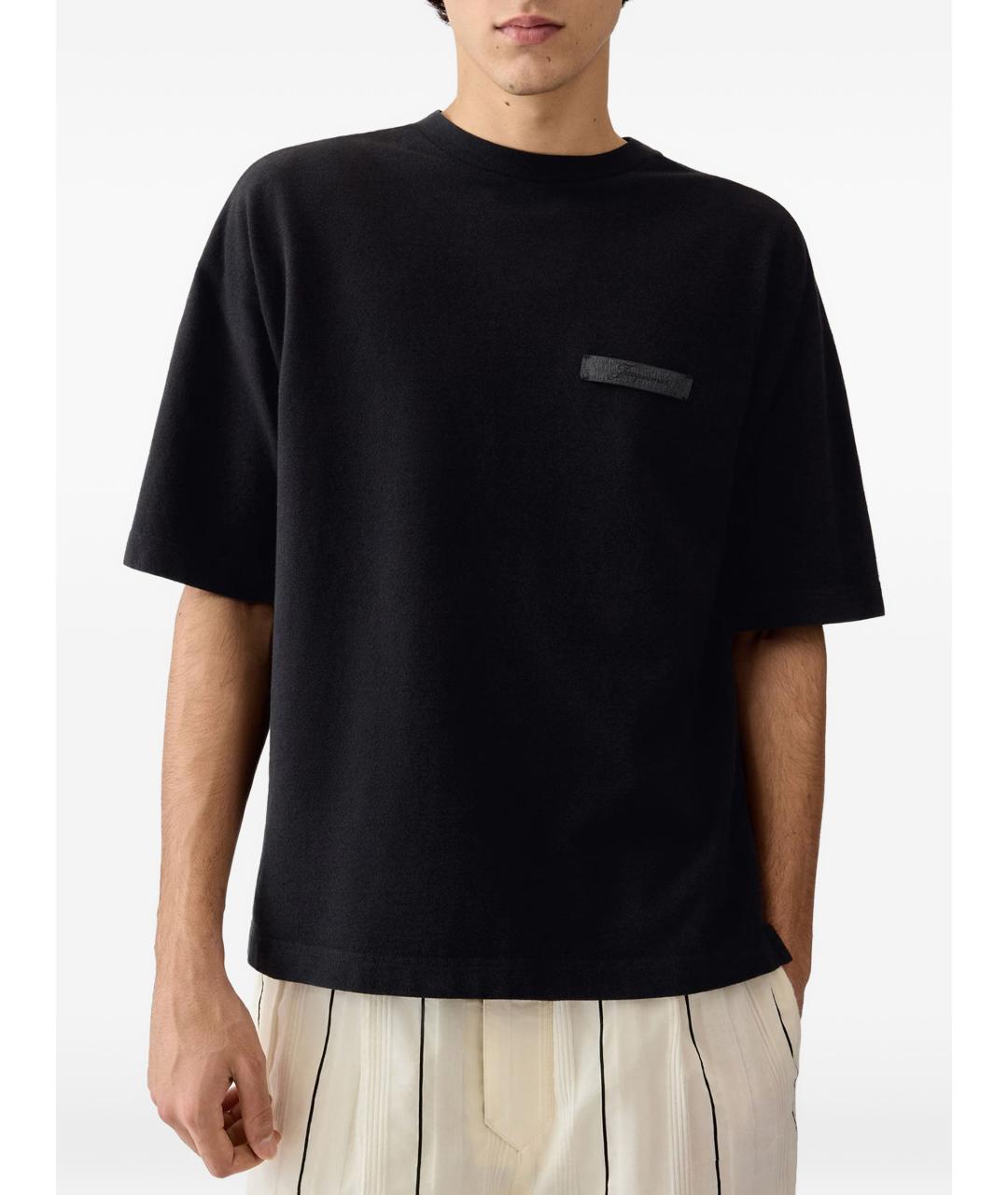 JACQUEMUS Серая хлопковая футболка, фото 2