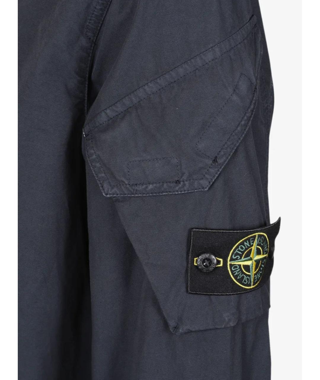 STONE ISLAND Синяя хлопковая кэжуал рубашка, фото 3