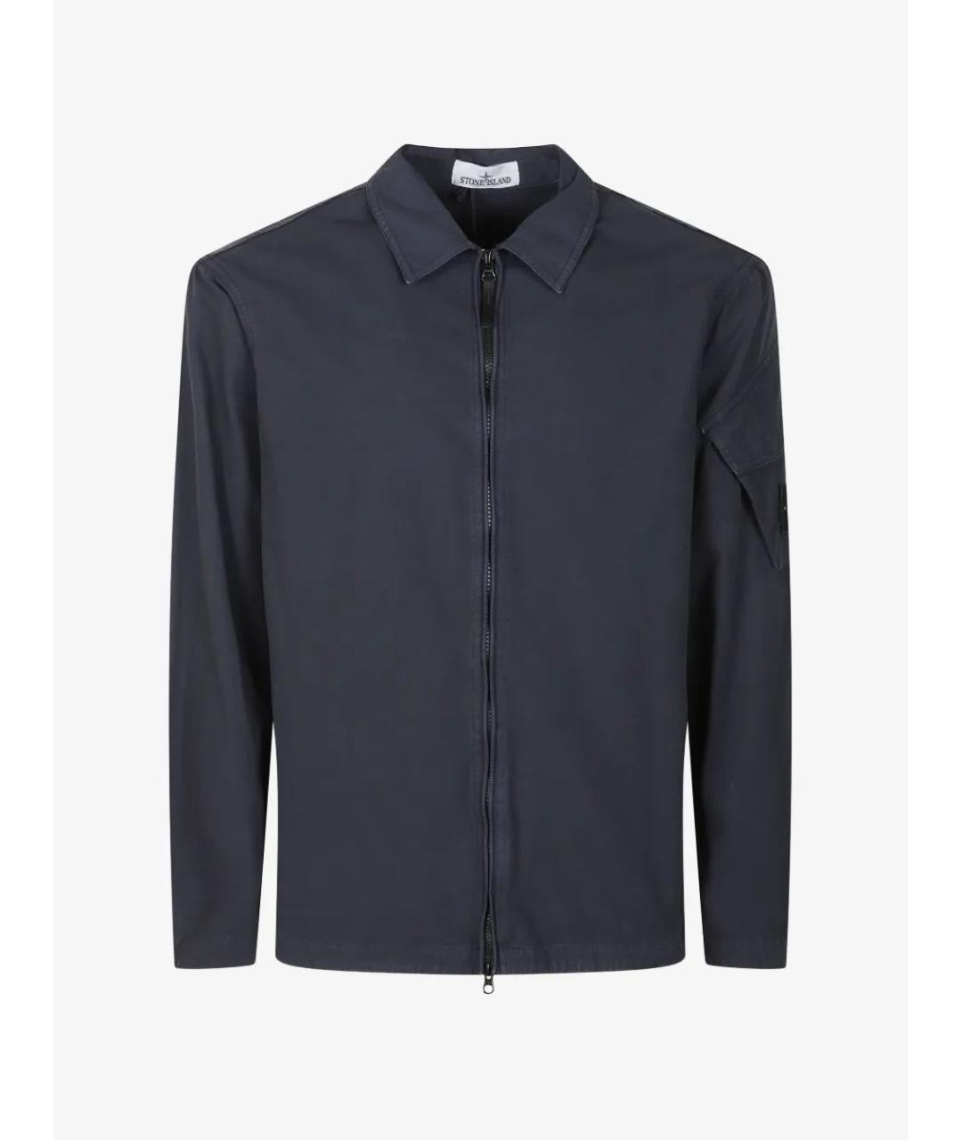 STONE ISLAND Синяя хлопковая кэжуал рубашка, фото 1