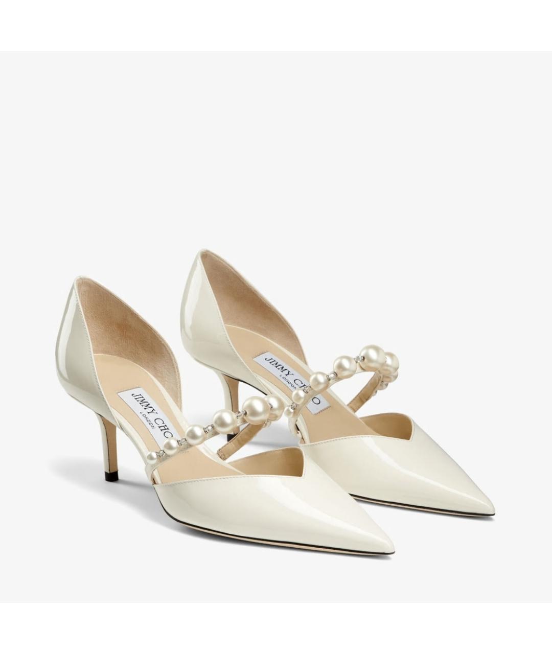 JIMMY CHOO Белые кожаные туфли, фото 2