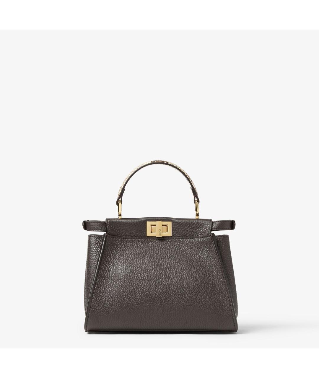 FENDI Коричневая кожаная сумка тоут, фото 3