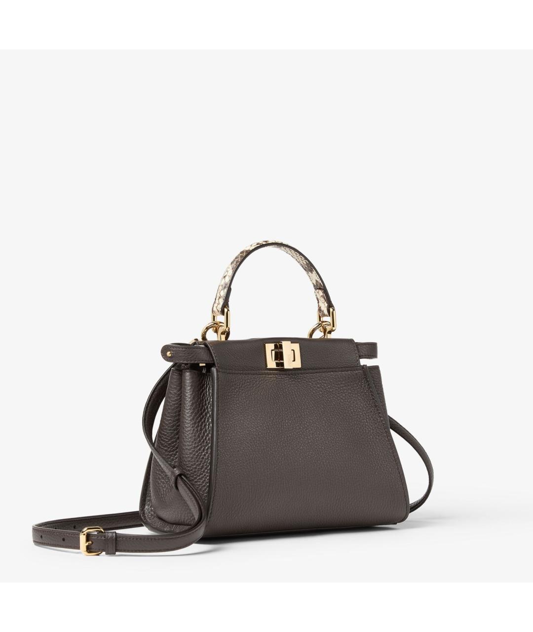FENDI Коричневая кожаная сумка тоут, фото 2