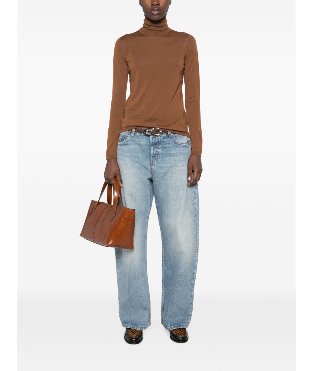 MAX MARA Коричневая шерстяная водолазка, фото 3