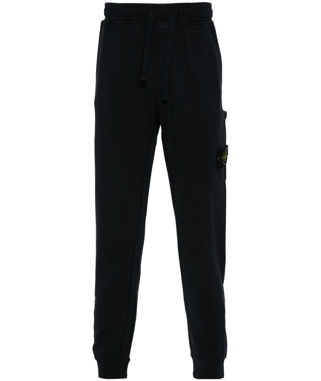 STONE ISLAND Темно-синие хлопковые повседневные брюки, фото 1