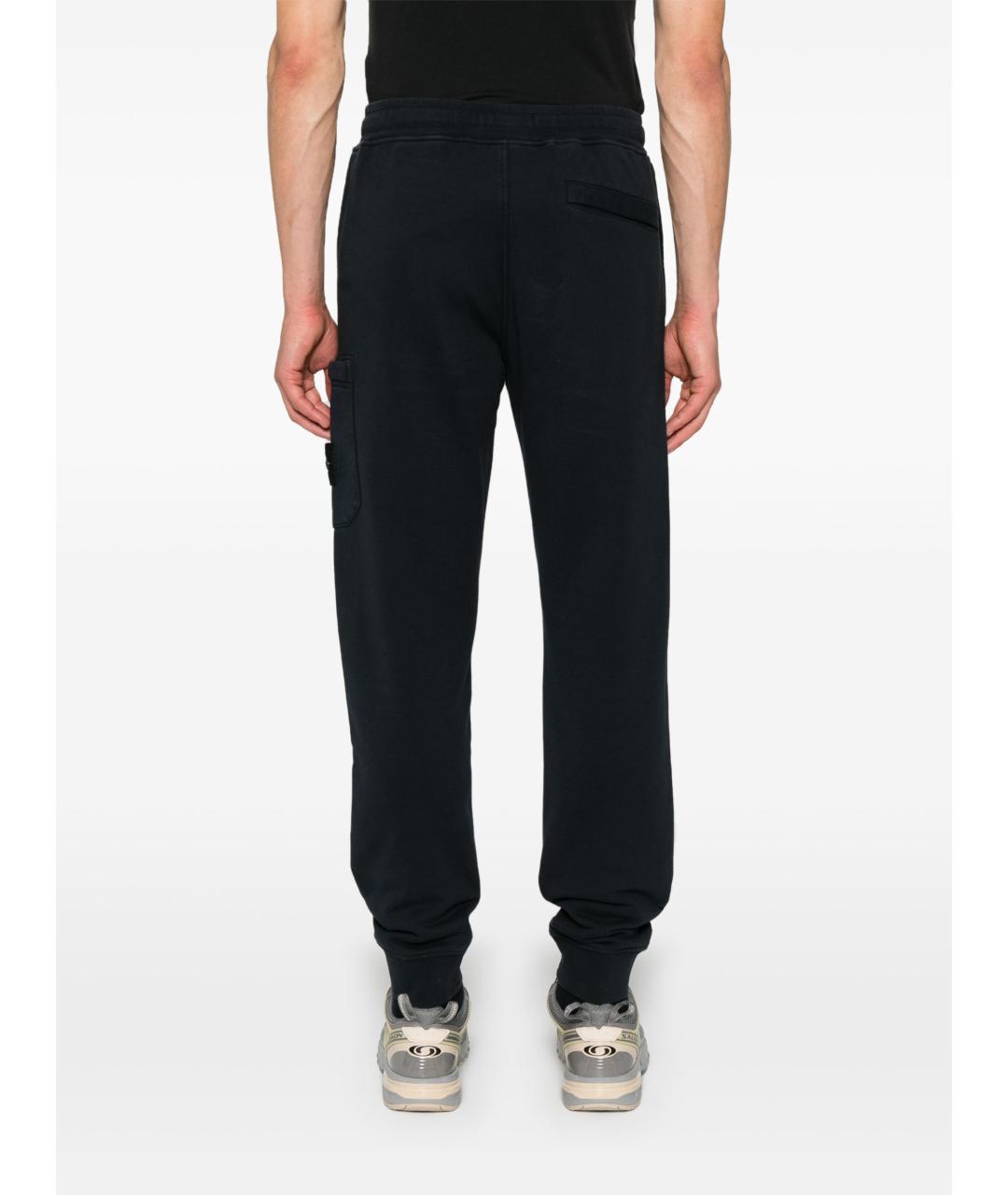 STONE ISLAND Темно-синие хлопковые повседневные брюки, фото 2