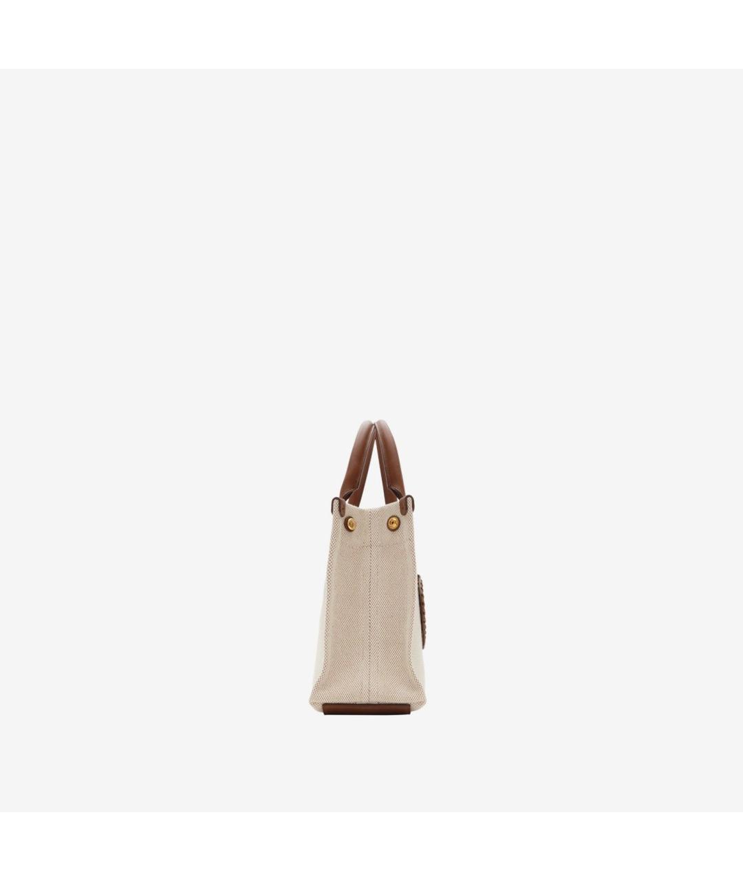 BURBERRY Бежевая хлопковая сумка тоут, фото 3