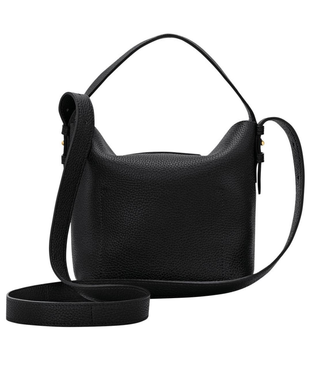 LONGCHAMP Черная кожаная сумка с короткими ручками, фото 3