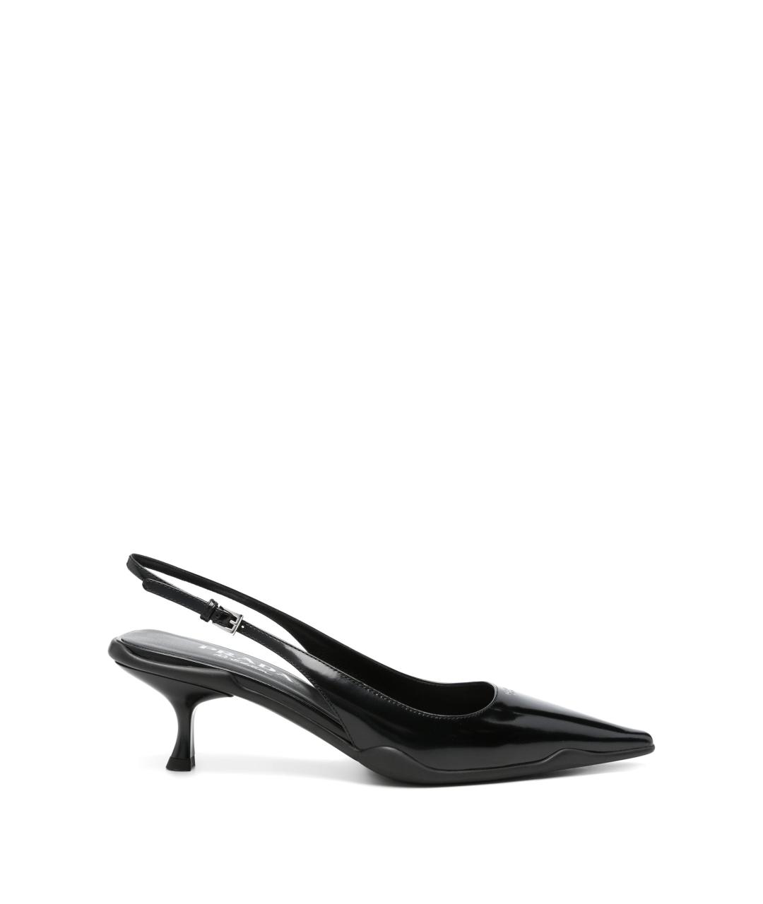 PRADA Черные кожаные туфли, фото 1