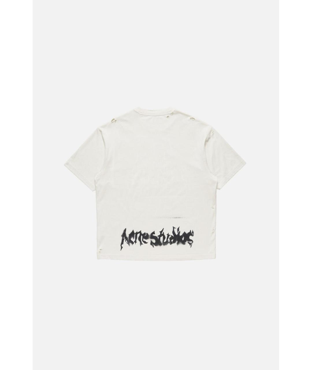 ACNE STUDIOS Белая хлопковая футболка, фото 2
