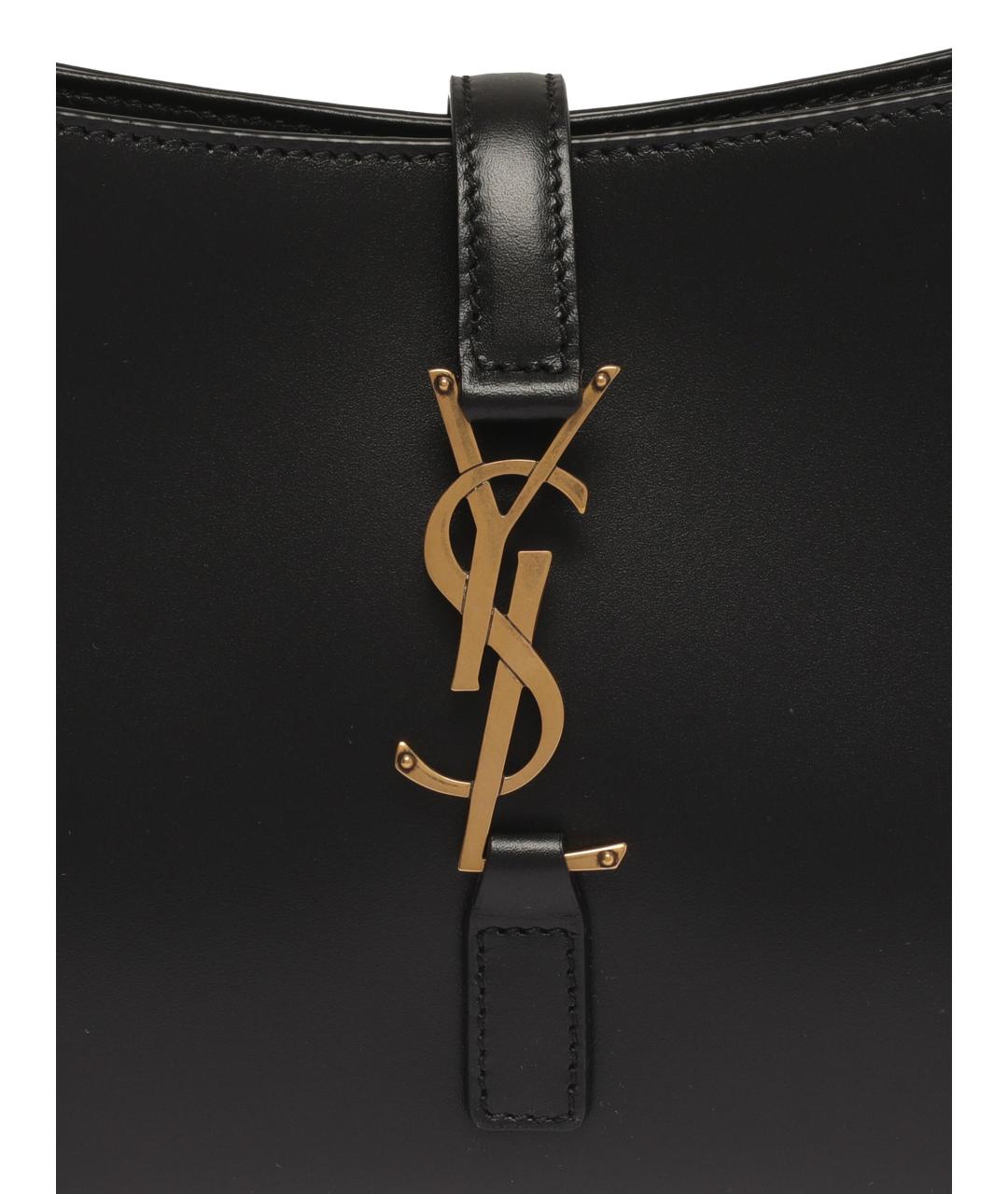 SAINT LAURENT Черная кожаная сумка через плечо, фото 2