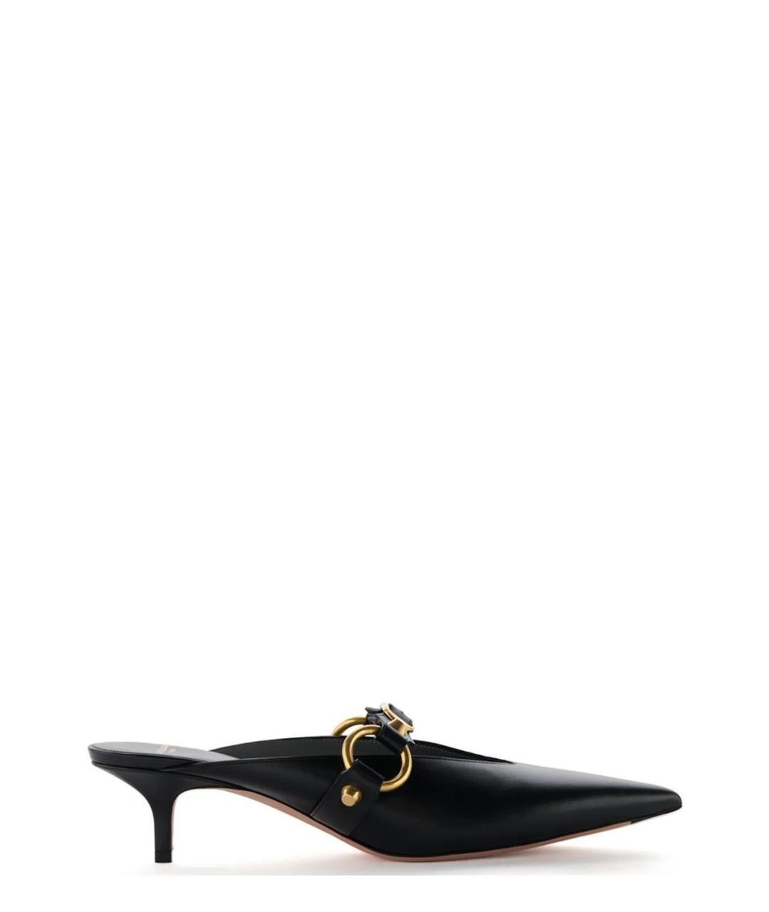 BALENCIAGA Черные кожаные мюли, фото 1