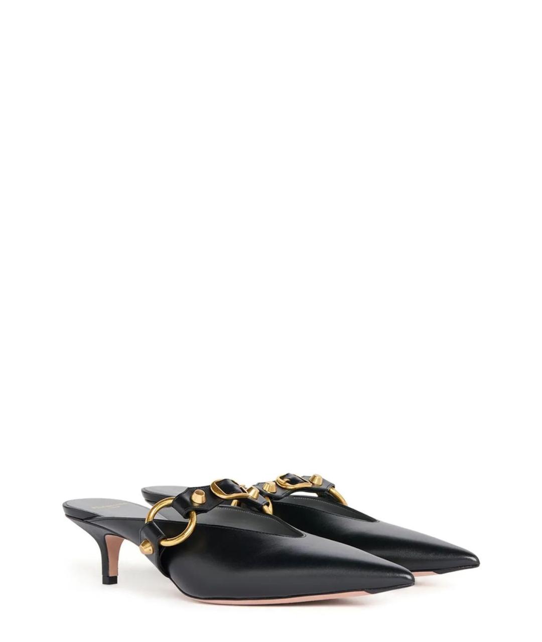 BALENCIAGA Черные кожаные мюли, фото 2