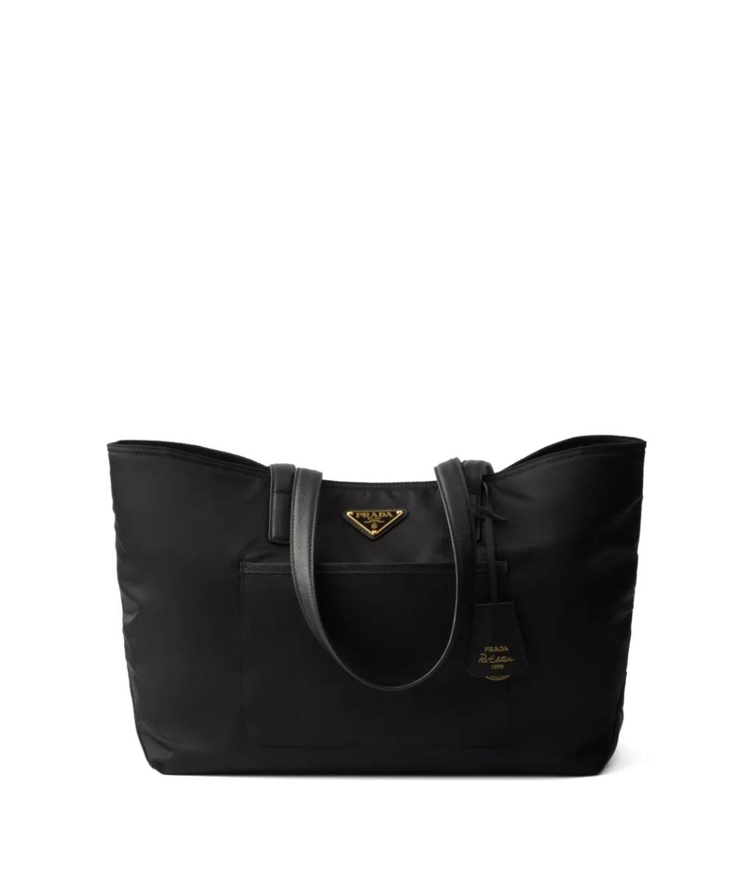 PRADA Черная нейлоновая сумка тоут, фото 1