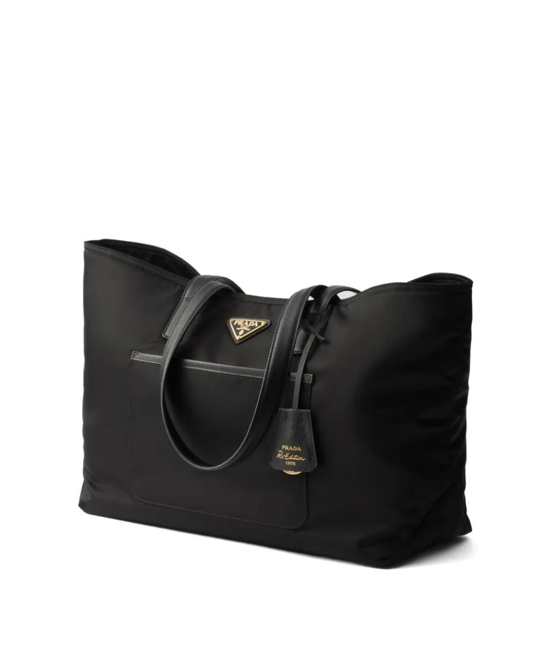 PRADA Черная нейлоновая сумка тоут, фото 3