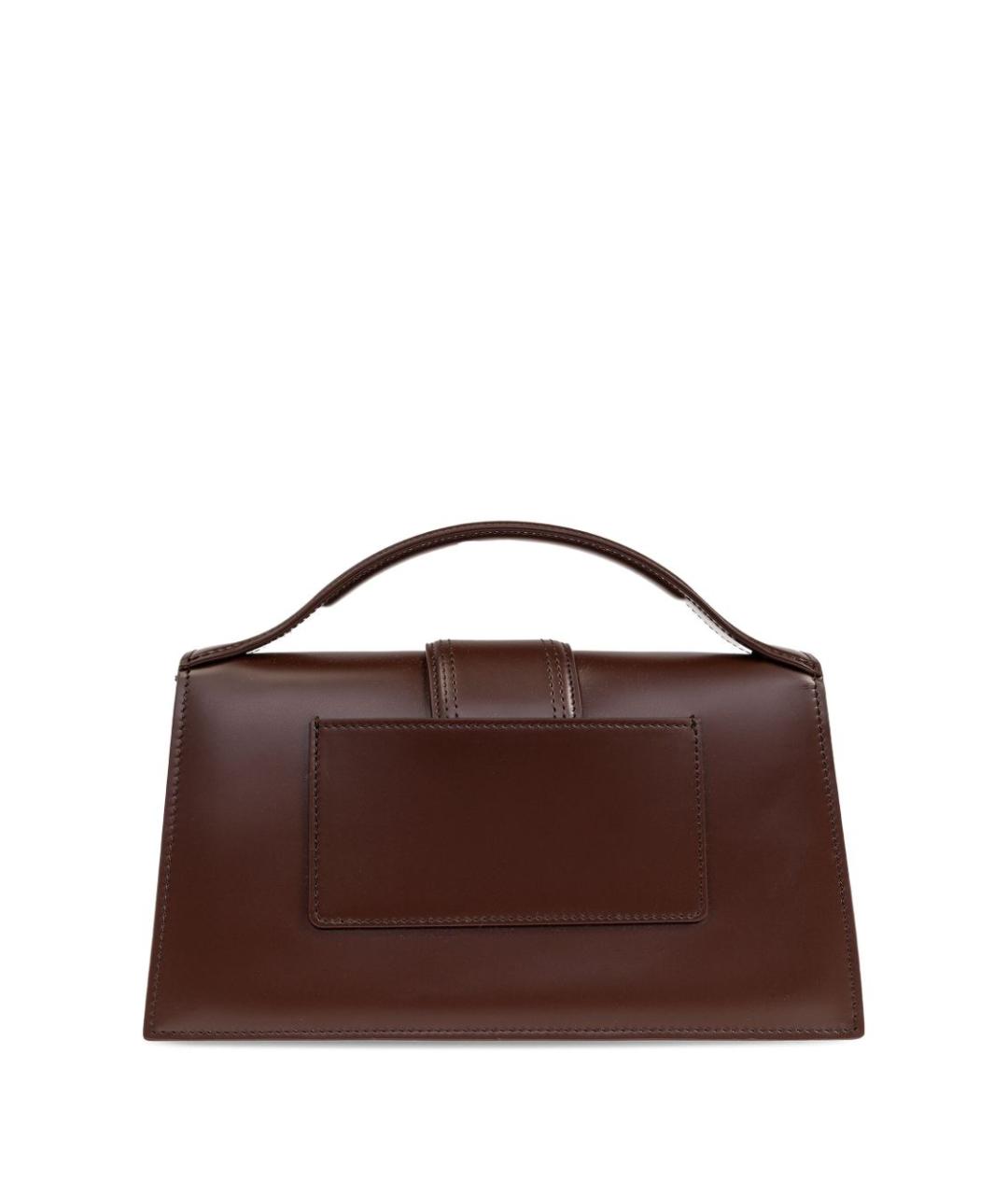 JACQUEMUS Коричневая кожаная сумка с короткими ручками, фото 3