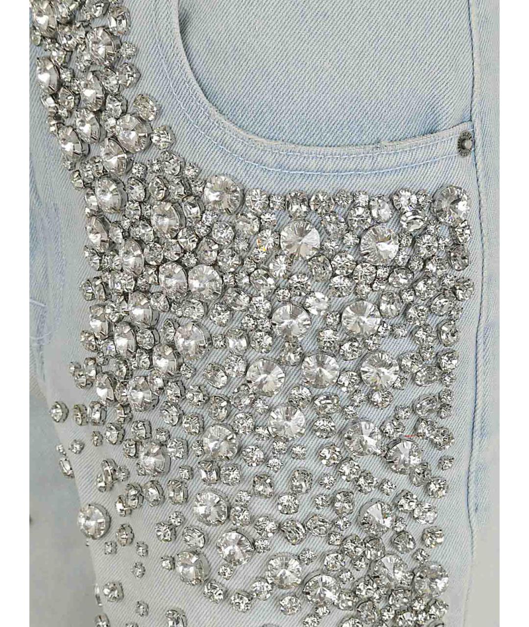GOLDEN GOOSE Голубые хлопковые прямые джинсы, фото 3