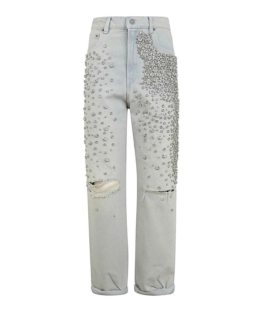 GOLDEN GOOSE Голубые хлопковые прямые джинсы, фото 1