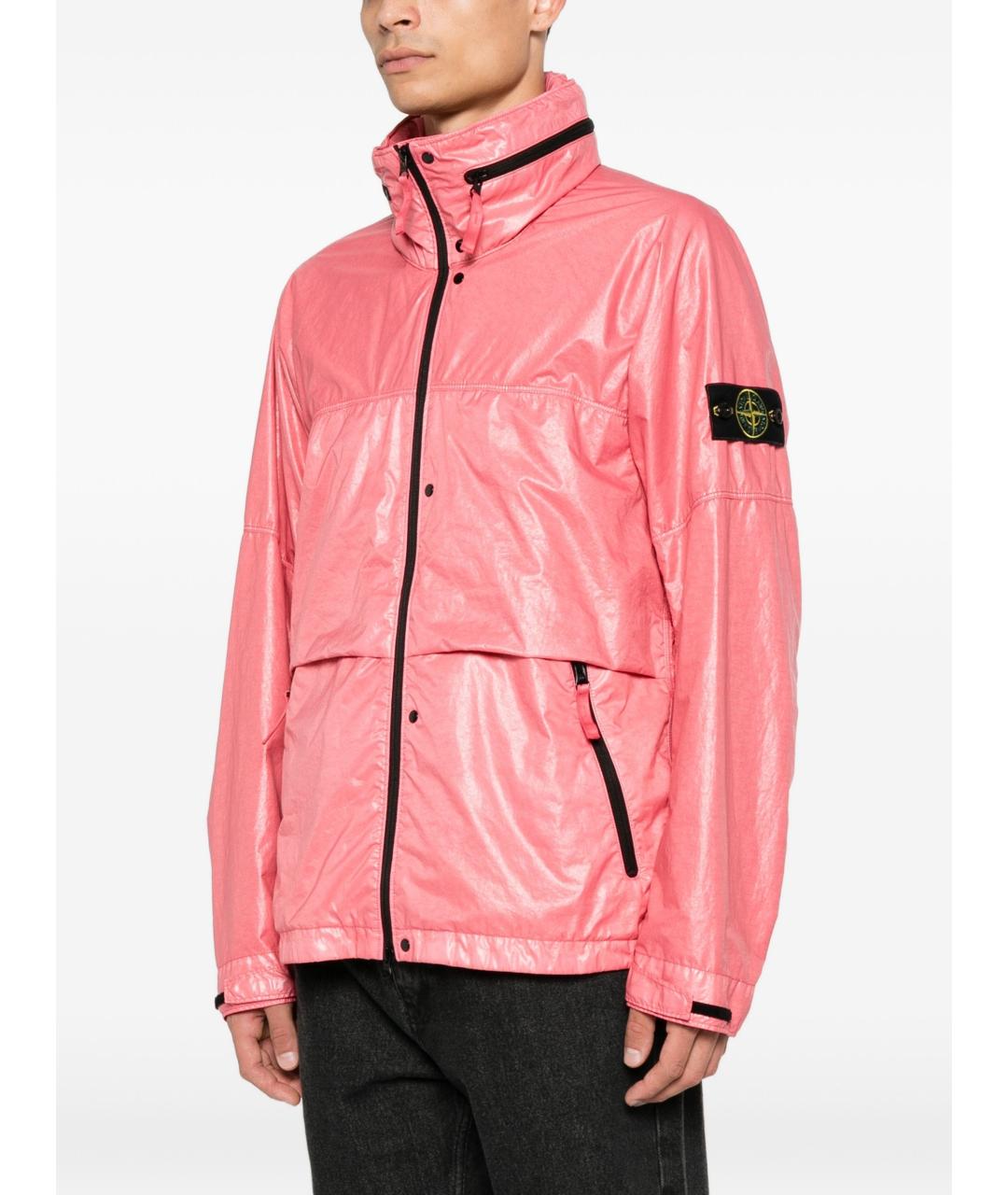 STONE ISLAND Розовая полиамидовая куртка, фото 3