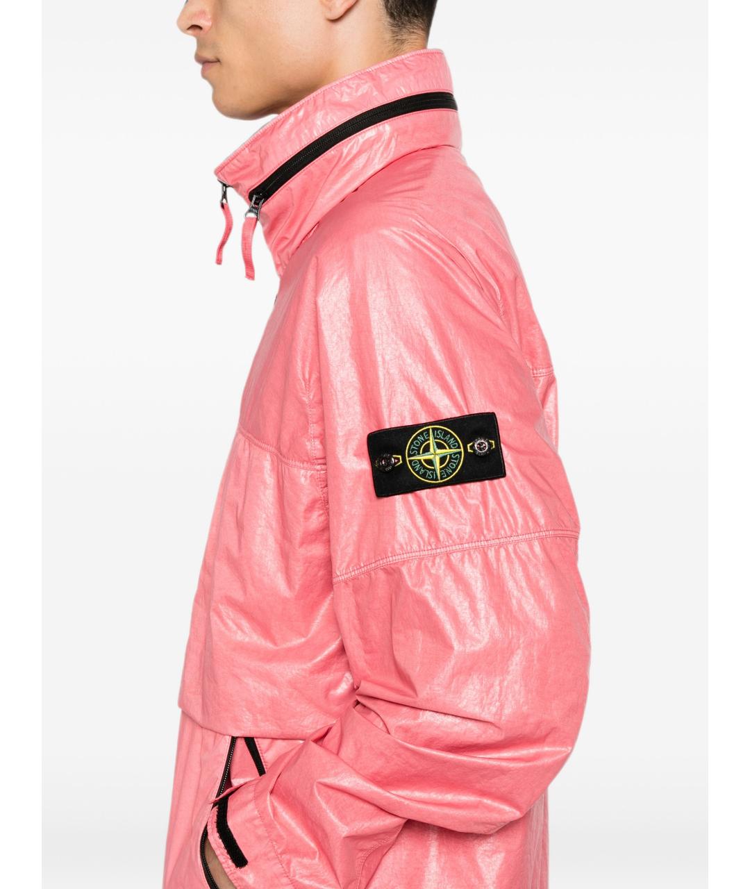 STONE ISLAND Розовая полиамидовая куртка, фото 4