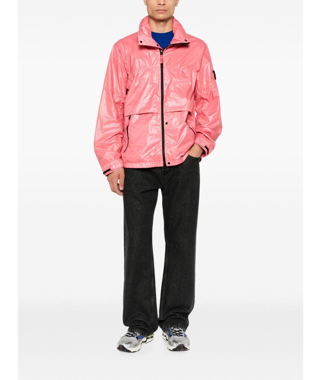 STONE ISLAND Розовая полиамидовая куртка, фото 2