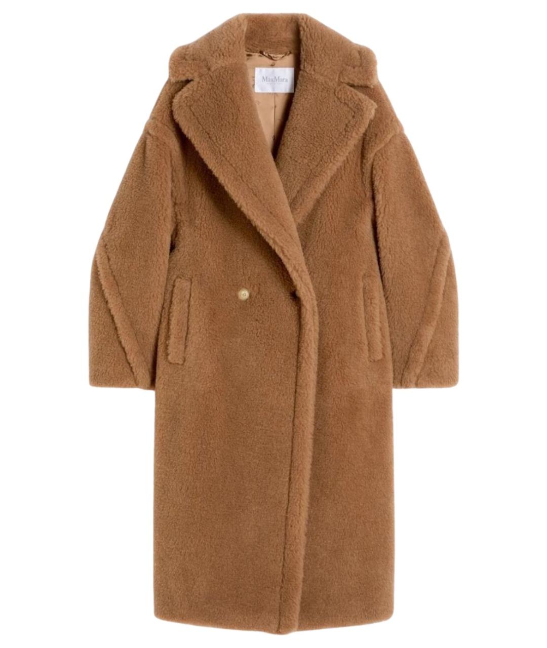 MAX MARA Коричневое шерстяное пальто, фото 1