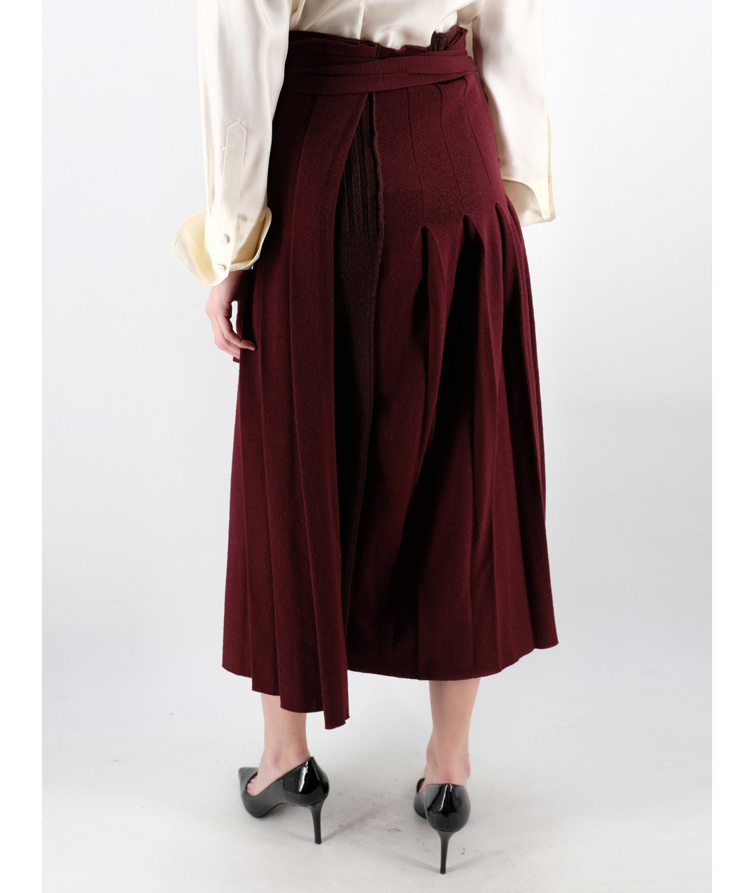 STELLA MCCARTNEY Бордовая шерстяная юбка макси, фото 3
