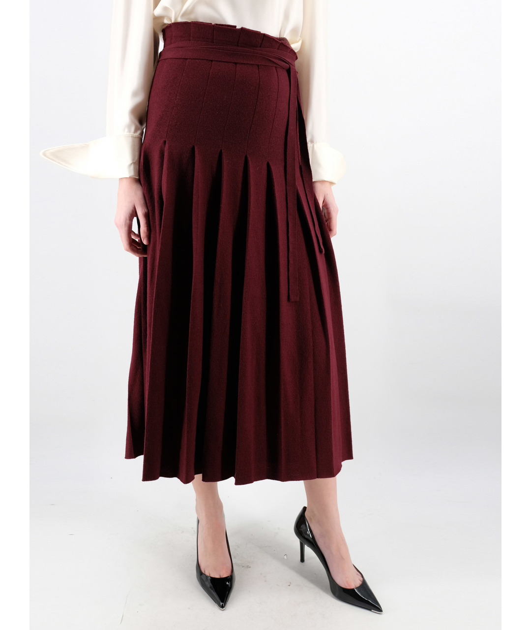 STELLA MCCARTNEY Бордовая шерстяная юбка макси, фото 2
