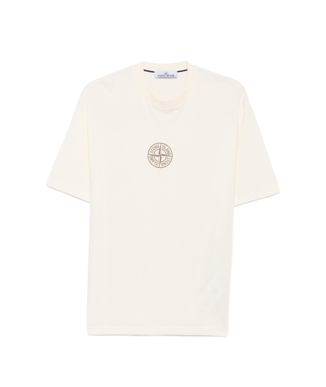 STONE ISLAND Белая хлопковая футболка, фото 1