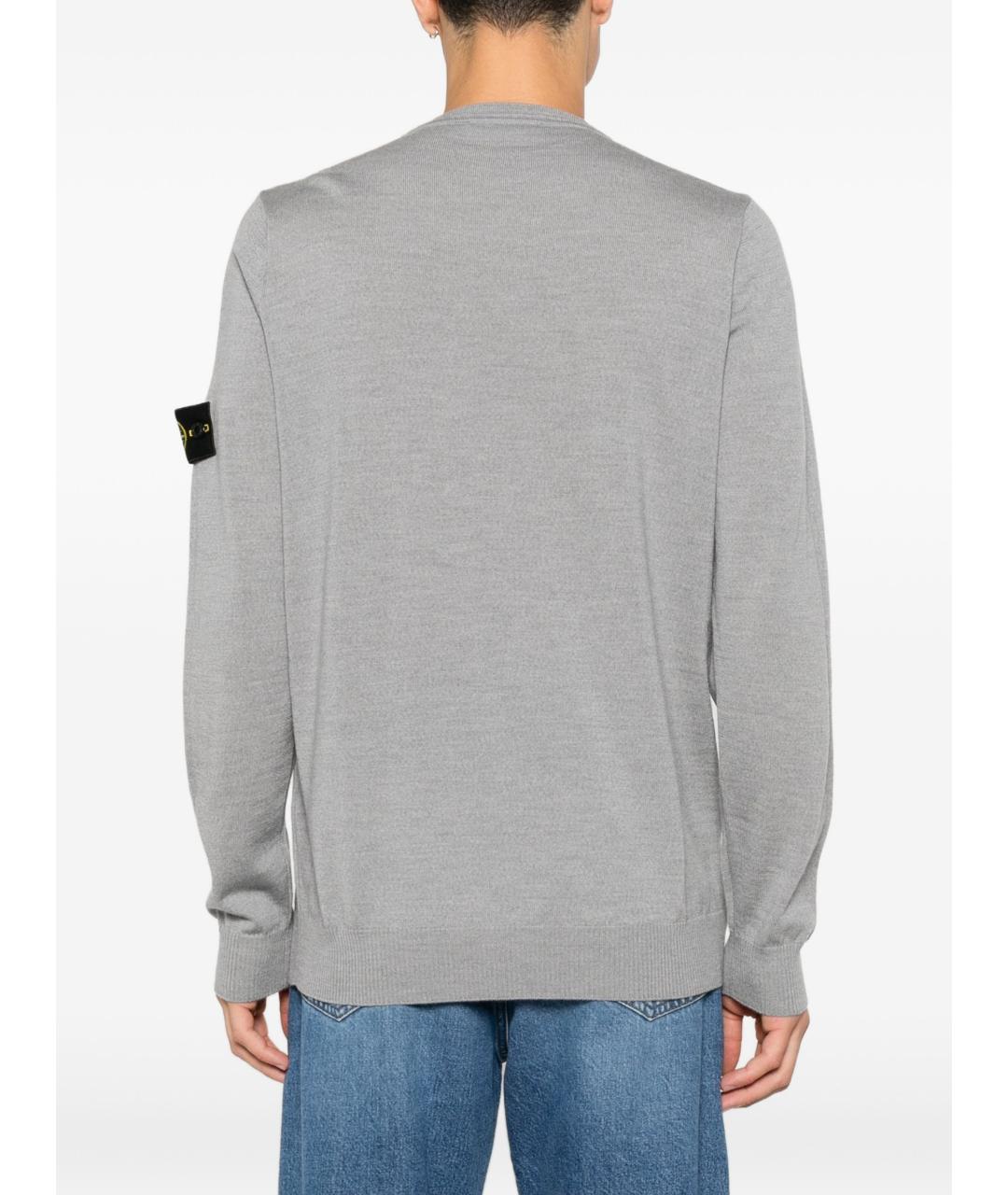 STONE ISLAND Серый шерстяной джемпер / свитер, фото 5
